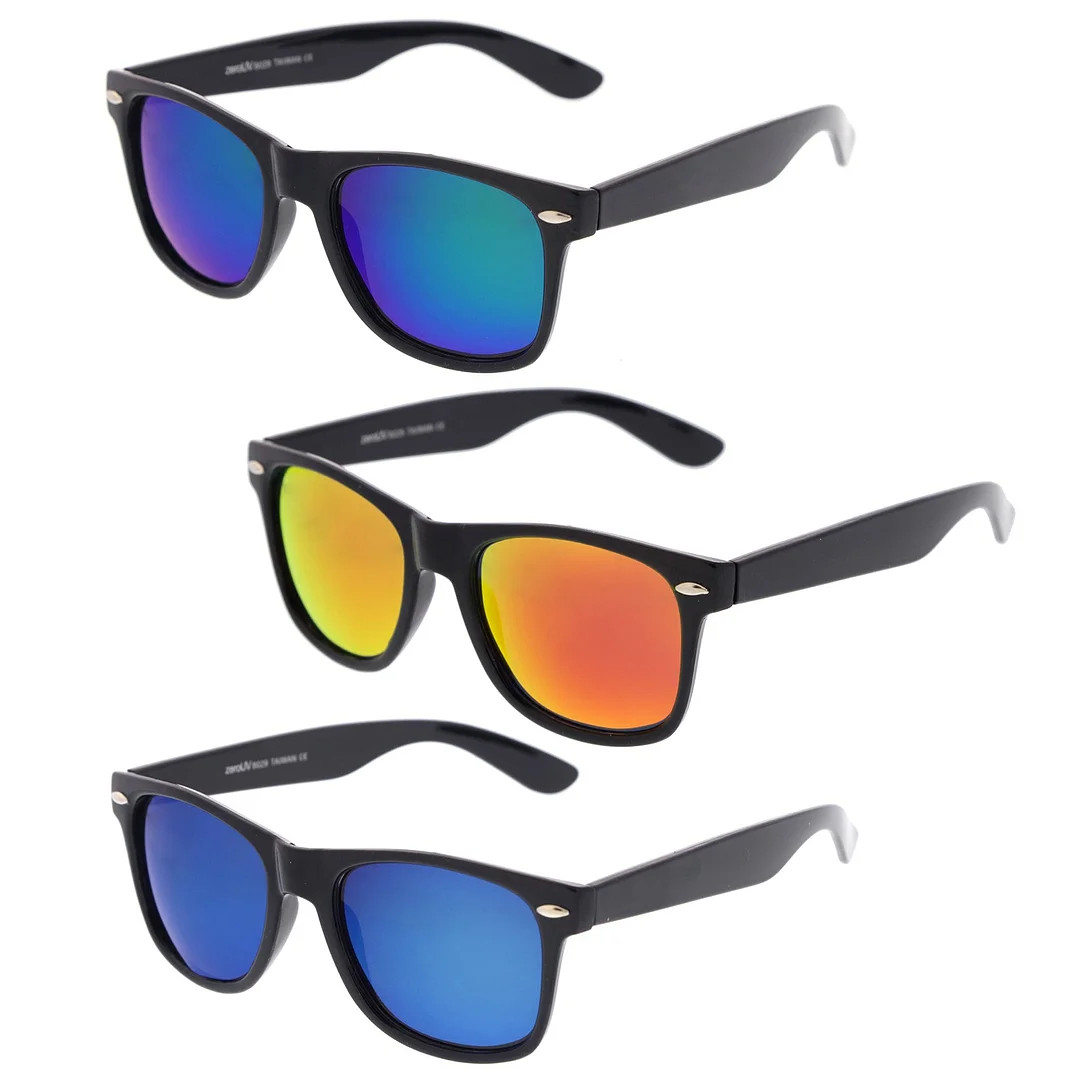 Retro Colored Mirror  Lens Square Horn Rimmed glasses 55mm