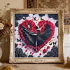 Fille de danse en forme de c&oelig;ur de rose noire sp&eacute;ciale en forme de 5D bricolage partiel en diamant pour adultes d&eacute;butants d&eacute;coration int&eacute;rieure peintures de diamants 30x30cm