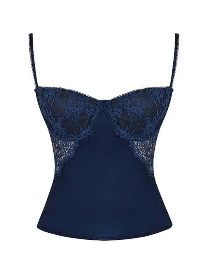 Zingj See Through Lace Splice Slim Corset Top- Outfit Ideas 413-0