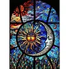 >SALE<5D DIY Full Round Drill Partial AB Diamond Painting Decoration Sun Moon 45*60cm