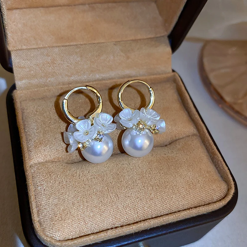 Pearl Flower Panel Earrings