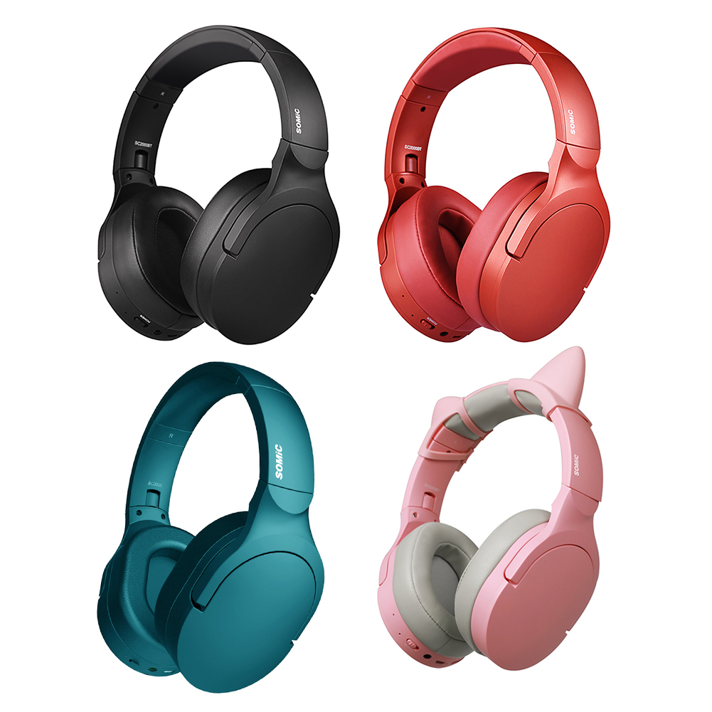 

SOMIC SC2000BT Bluetooth-compatible Headphone Wireless Foldable Headset w/3.5mm Port, Pink, 501 Original