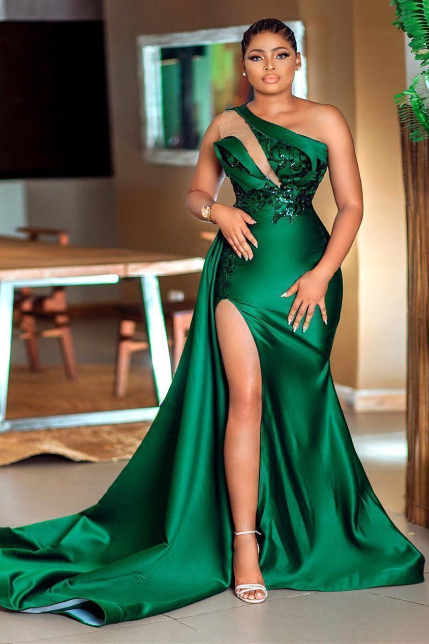 Bellasprom Sequins Prom Dress Mermaid With Split One Shoulder Bellasprom