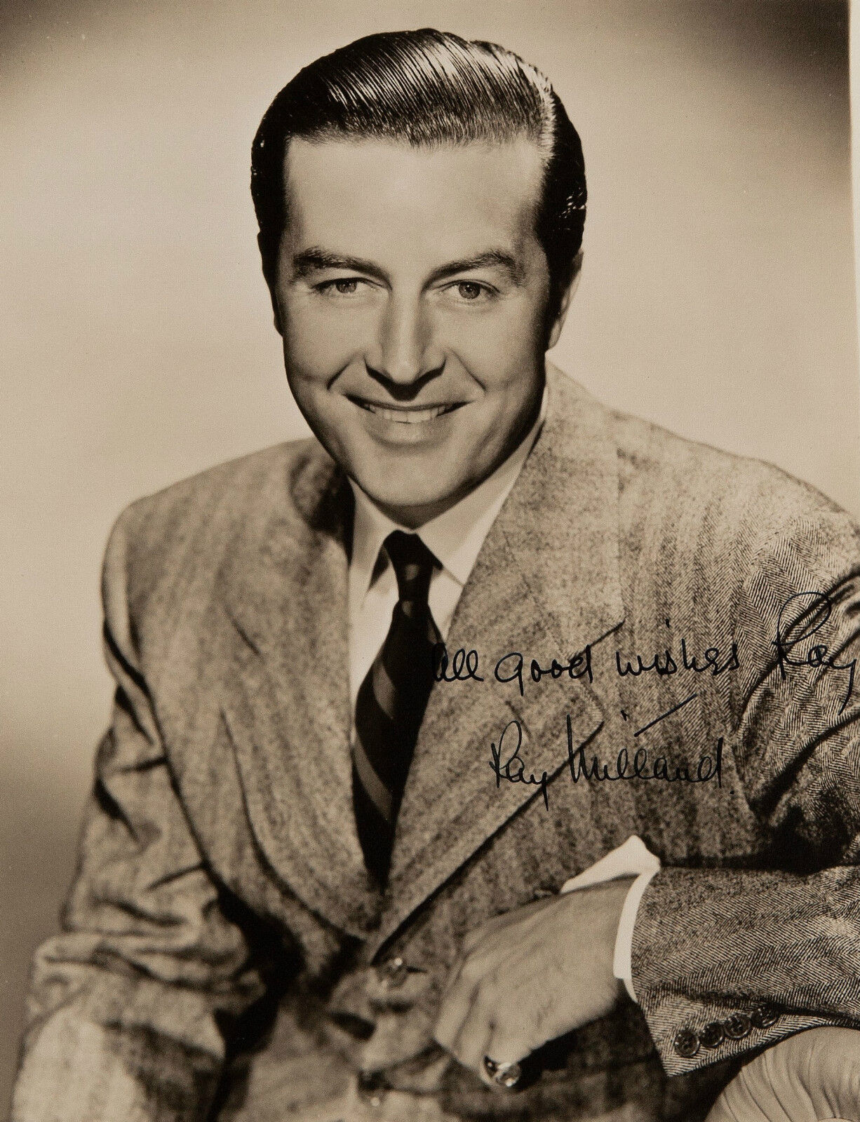 RAY MILLAND Signed Photo Poster paintinggraph - Film Star Actor - preprint