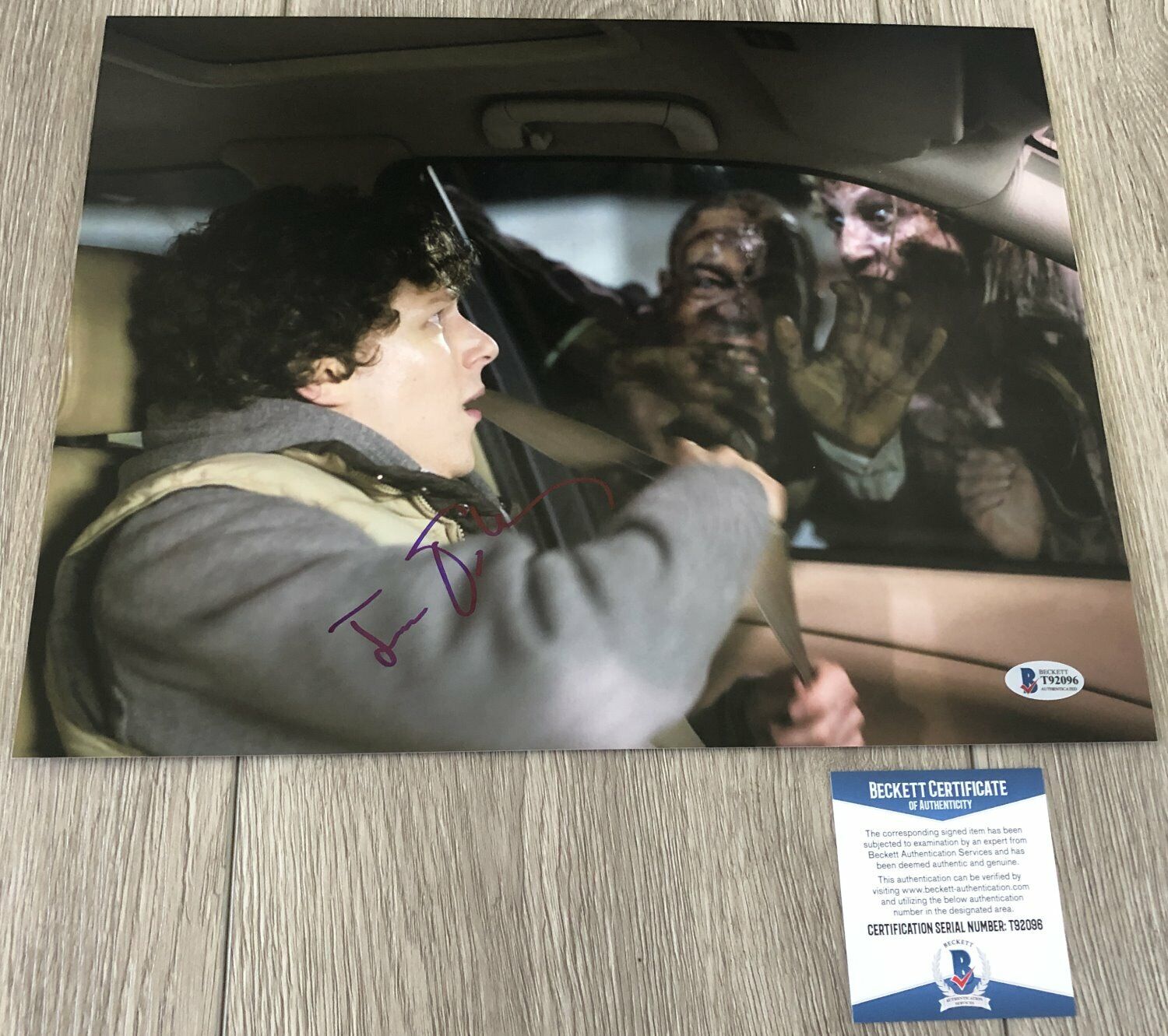 JESSE EISENBERG SIGNED AUTOGRAPH ZOMBIELAND 11x14 Photo Poster painting wPROOF & BECKETT BAS COA