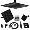 [US Local Warehouse] Mixer Shower W/ 12in Ceiling Mount 6in Wall Mount Showers Head Ceiling Mounted Shower System Combo Set Push Button Diverter with 2 in 1 Handheld for Bathroom and Hotel