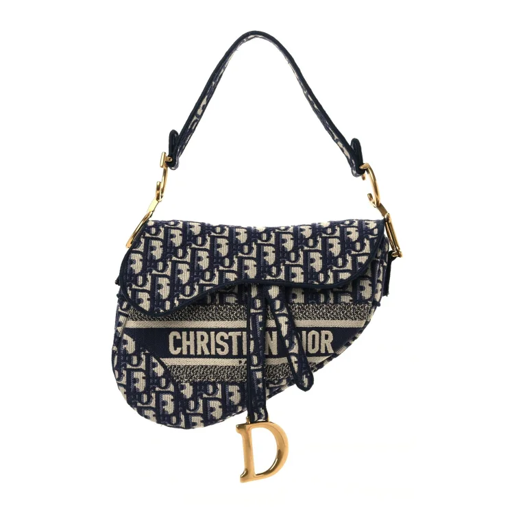 Dior Oblique Embroidery Saddle Bag