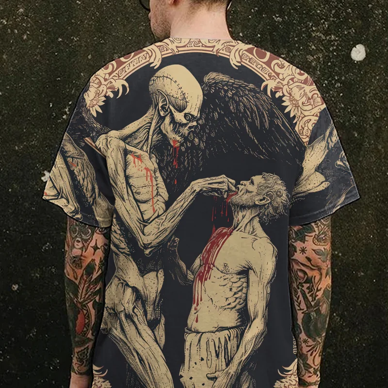 Bloody Dark Angel Printed Men's T-Shirt -  