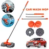 Car Washer Mop Double Brush Head Stretching Handle Car Wash Brush Telescopic Mop