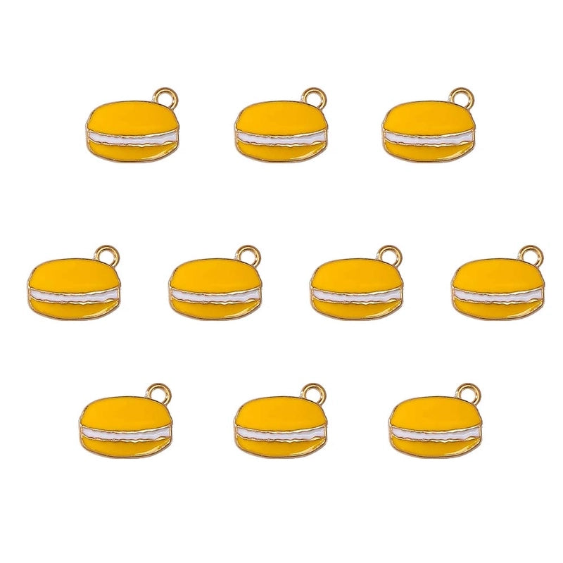 10 PCS/Package 14.2*21.7mm 19.3*17.3mm 21*25.5mm Alloy Easter Egg Hamburger Fried Egg Jewelry Accessories Pendant