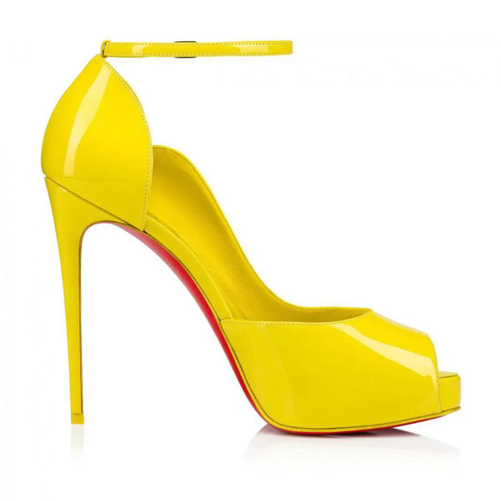 120mm Strap Platform Stilettos Red Soles Pumps Patent / Matte-vocosishoes