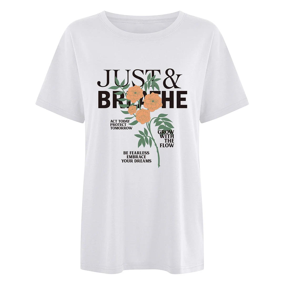 Women's Loose Shoulder-dropping Short-sleeved T-shirt