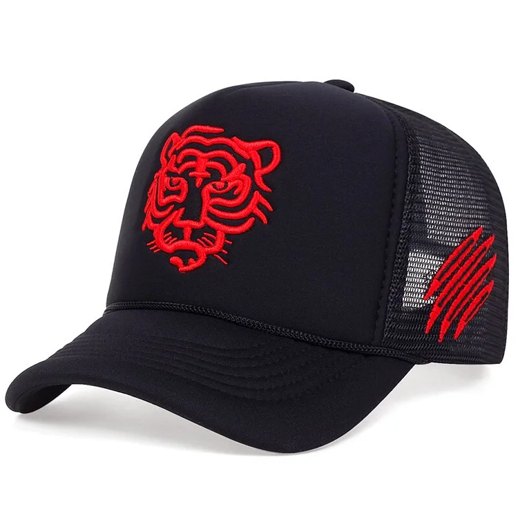 Tiger Embroidery Baseball Cap Unisex Cotton Snapback Hat Summer Breathable Mesh Caps Adjustable Trucker Caps Sun Hats gorras