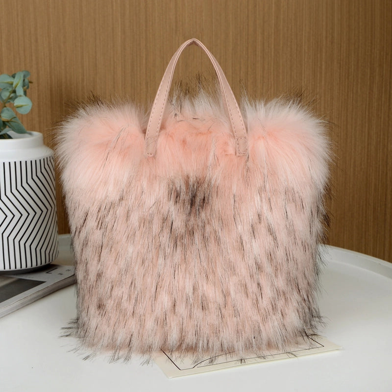 New Imitation Raccoon Fur Fur Plush Bag Women's Bag Furry Personalized Design Handbag