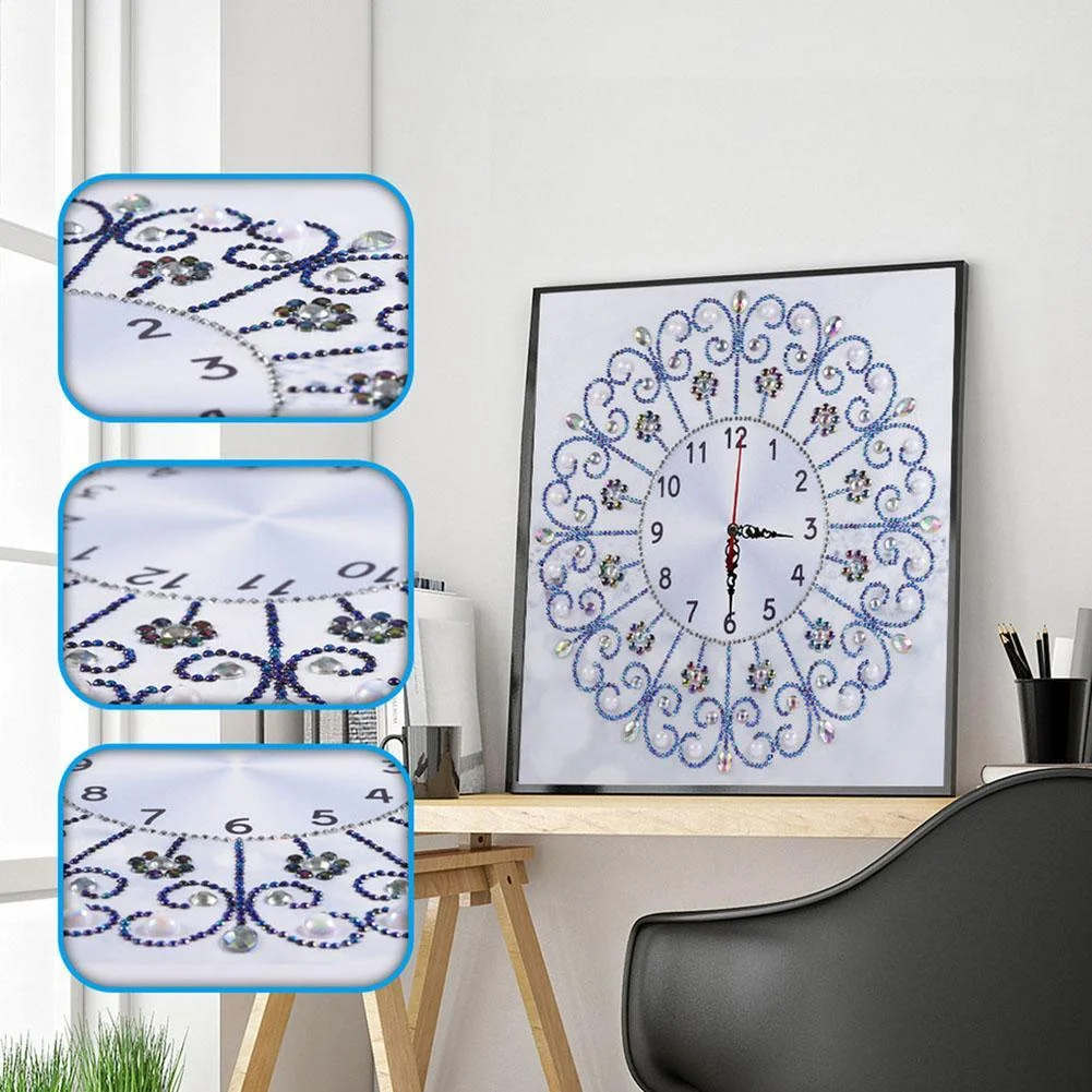 5D DIY Special Shaped Diamond Painting Clock Cross Stitch Mosaic Kit(35*35cm)