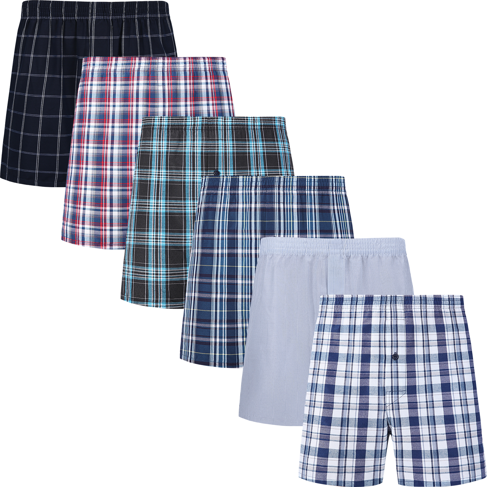 JupiterSecret Men's Woven Boxers Underwear Pack Cotton Boxer Shorts Assorted Colors