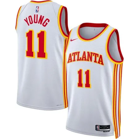 Men's Atlanta Hawks #11 Trae Young  White Swingman Association Edition Jersey