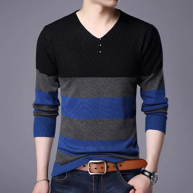 Men Autumn Winter Mens Sweaters Slim Pullovers Men Classic Knitwear Pull Sweater Top