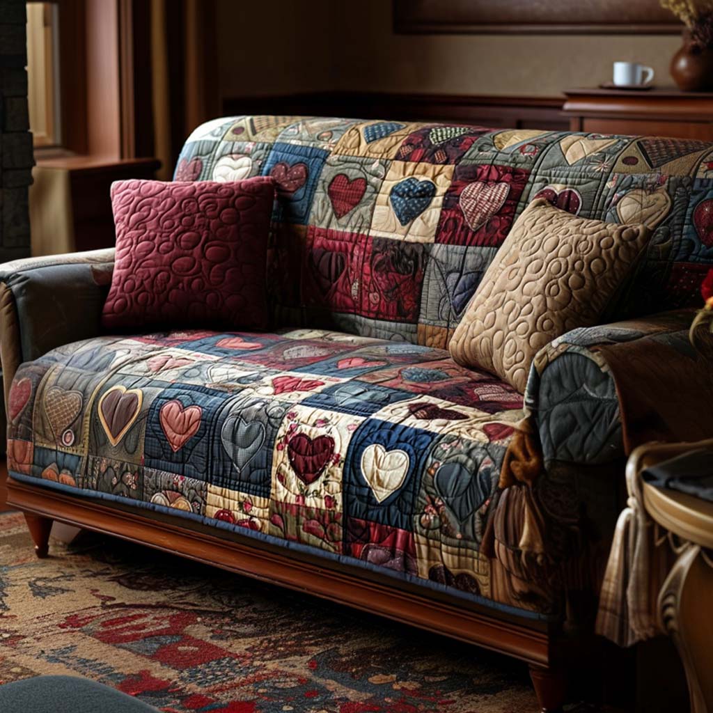 Loving Shapes Quilted Sofa Cover NCU0NT11529 everthome