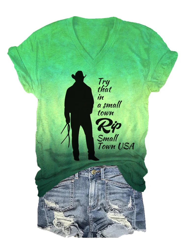 Women's Rip Try That In A Small Town Print T-Shirt