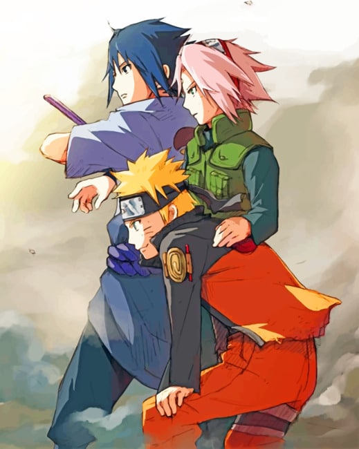 

Naruto Sasuke And Sakura – Paint By Numbers - 40*50CM, 501 Original