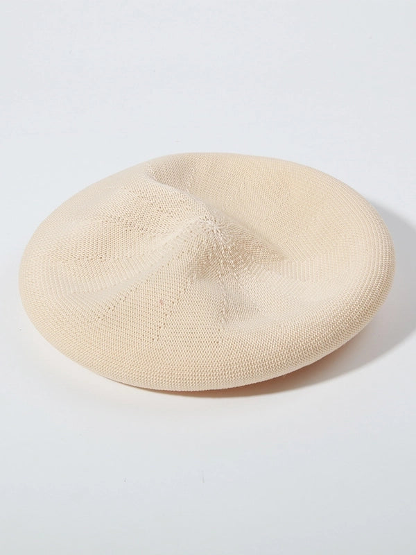Women’s Retro Solid Color Flat Eaves Beret Hat
