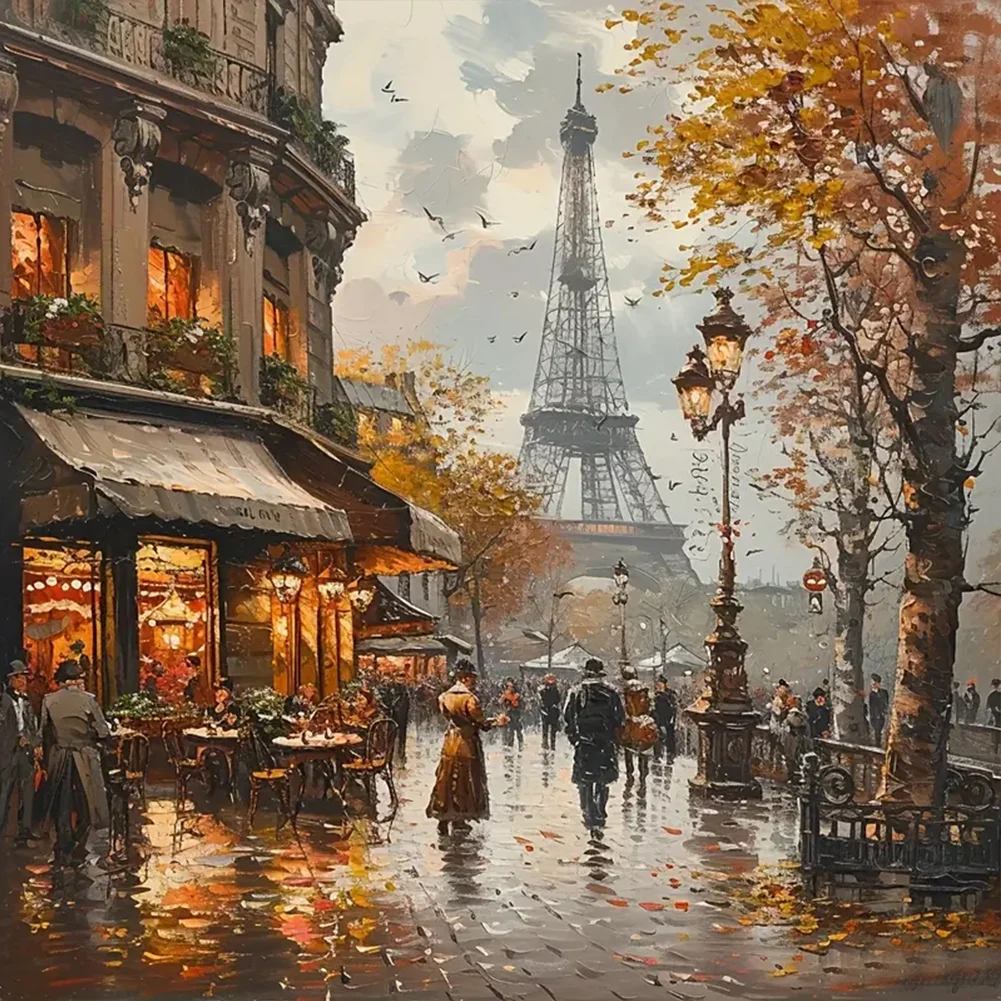 Diamond Painting - Full Round Drill - Paris Street(Canvas|40*40cm)