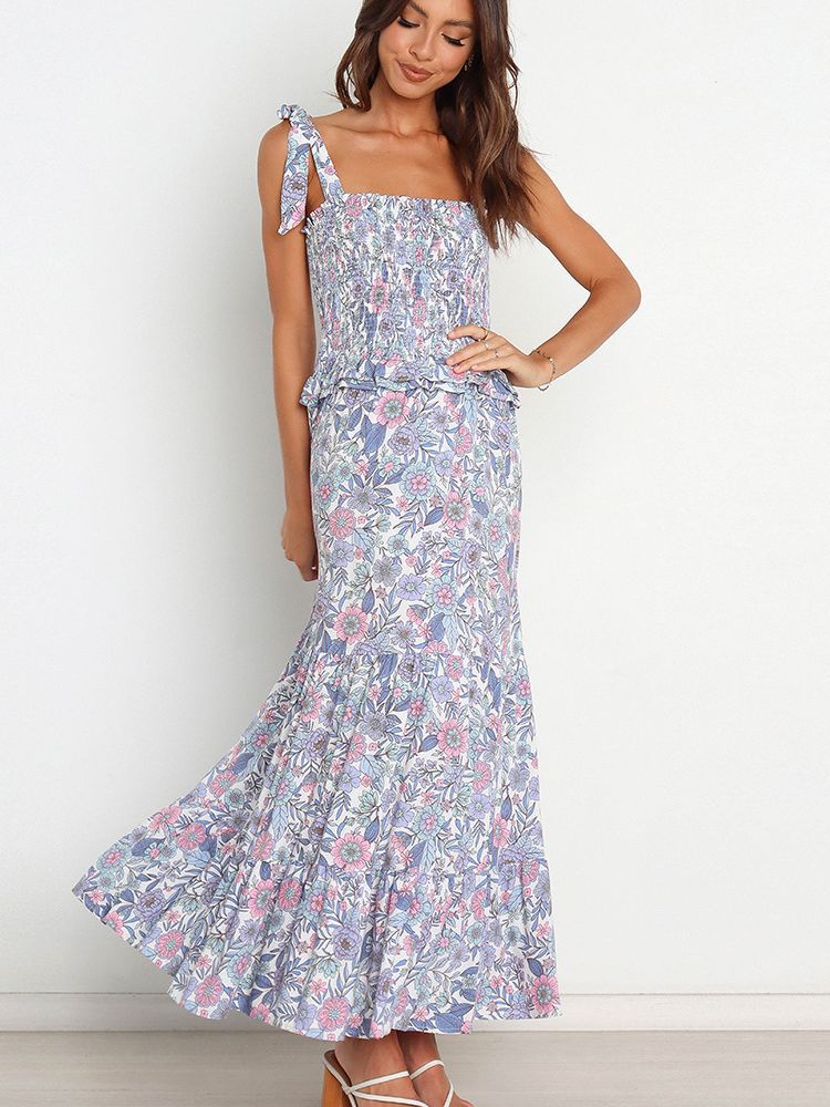  thdmladies Always Daydreaming Lavender Floral Print Midi Dress thedmladies