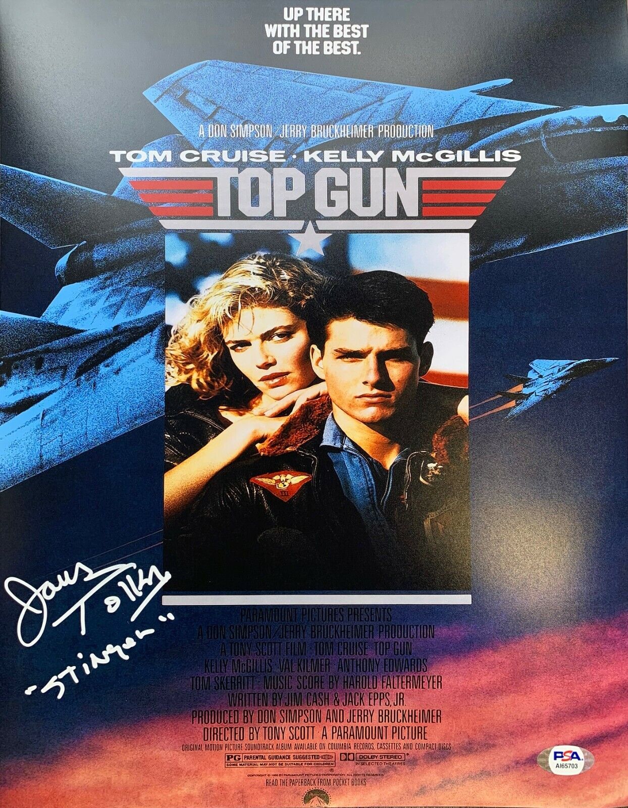 James Tolkan autographed signed 11x14 Photo Poster painting Top Gun PSA COA Stinger