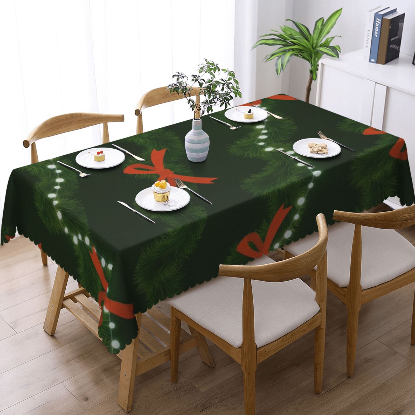 Comstylish Christmas Tree Pattern Square Tablecloth
