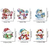 6Pcs Acrylic Christmas Snowman Diamond Painting Refrigerator Magnet for DIY Art