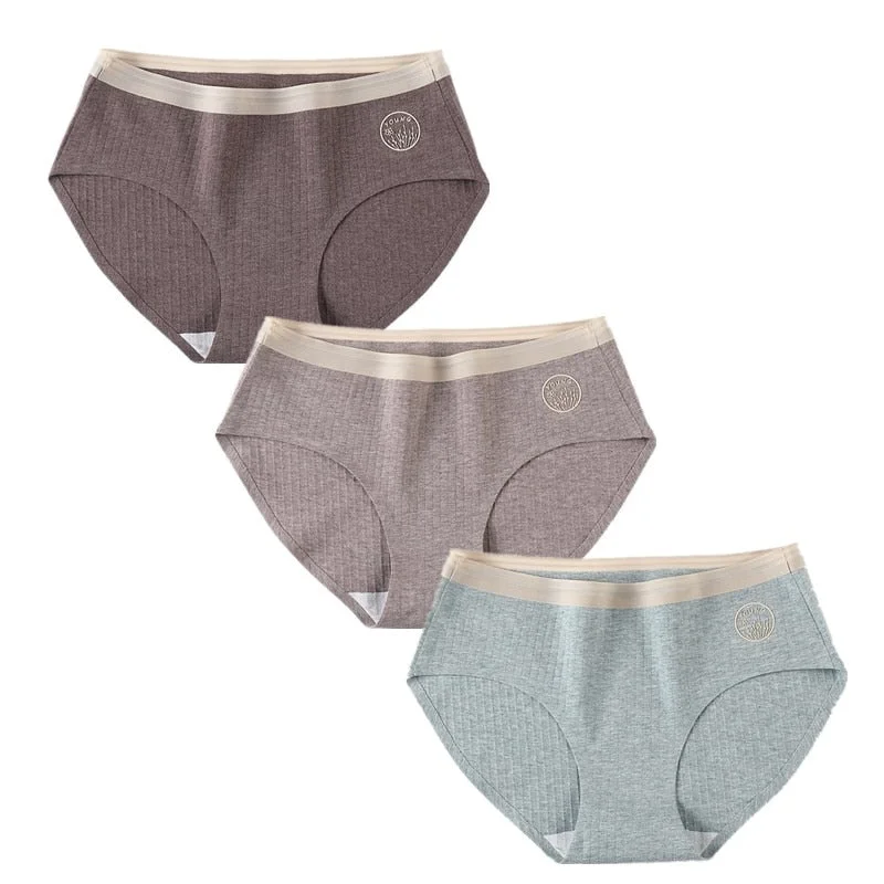 3 Pcs/Set Sexy Seamless Cotton Underwear Women Panty Soft Panties For Female Skin-friendly Panty Comfort Lingerie Women's Briefs