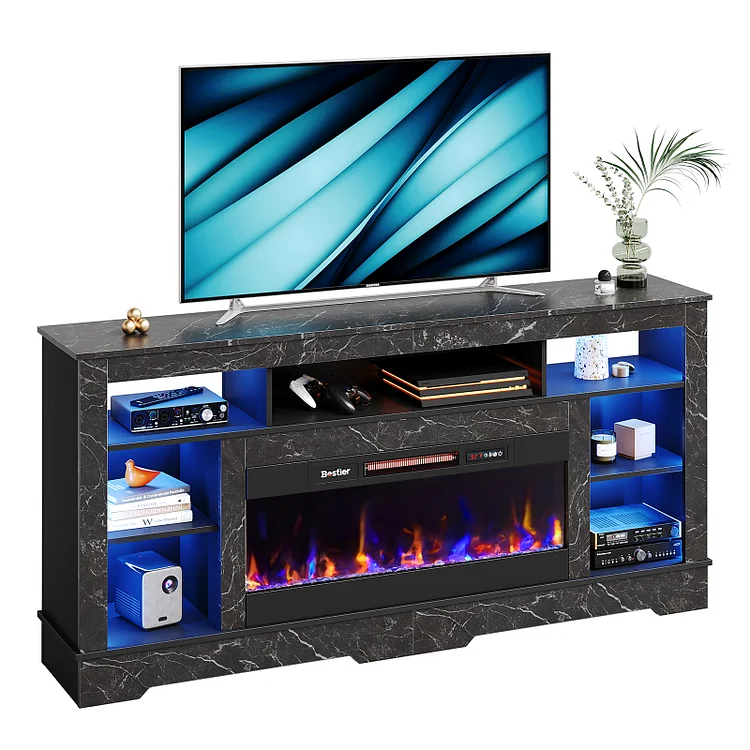 Bestier 70 inch Fireplace TV Stand
