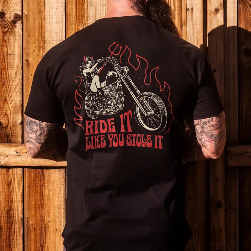 Livereid Ride It Like You Stole It Print T-shirt - Livereid