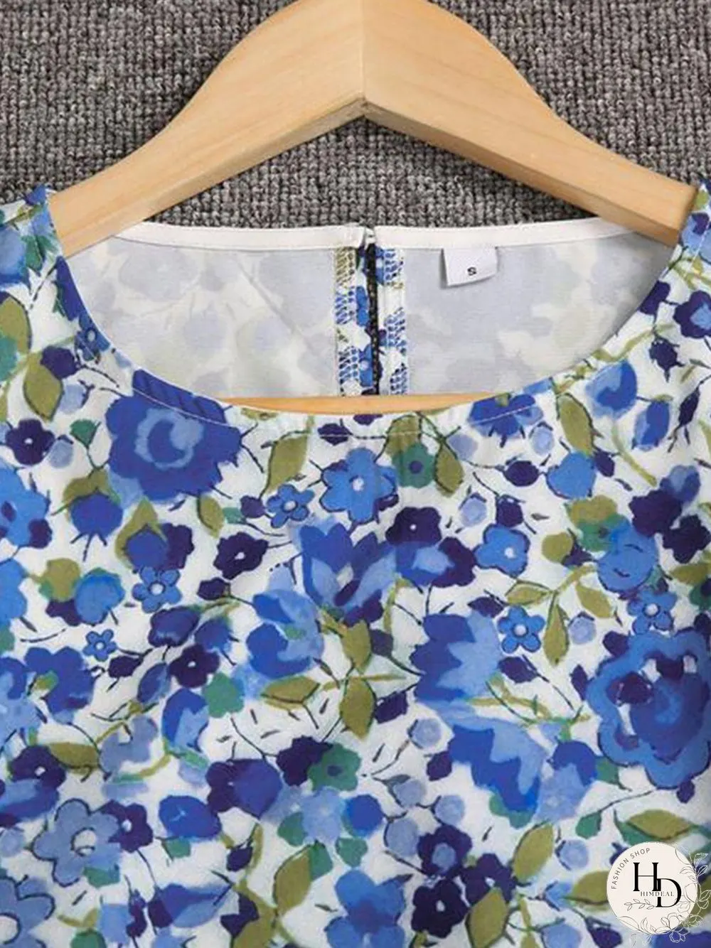 Put Your Records On Floral Print Dress P14325