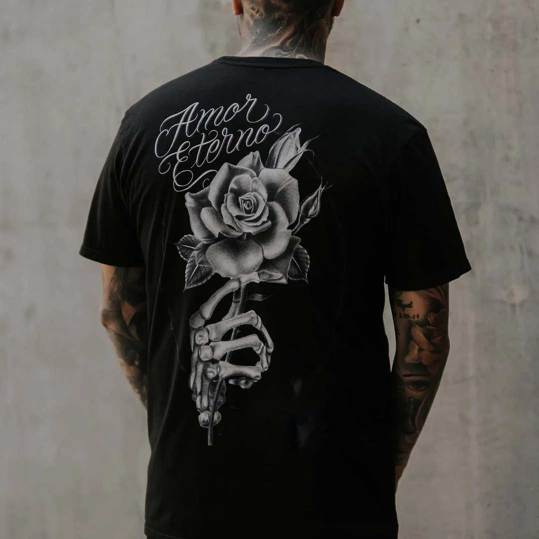 Amor Eterno Rose Printed Men's T-shirt  -  