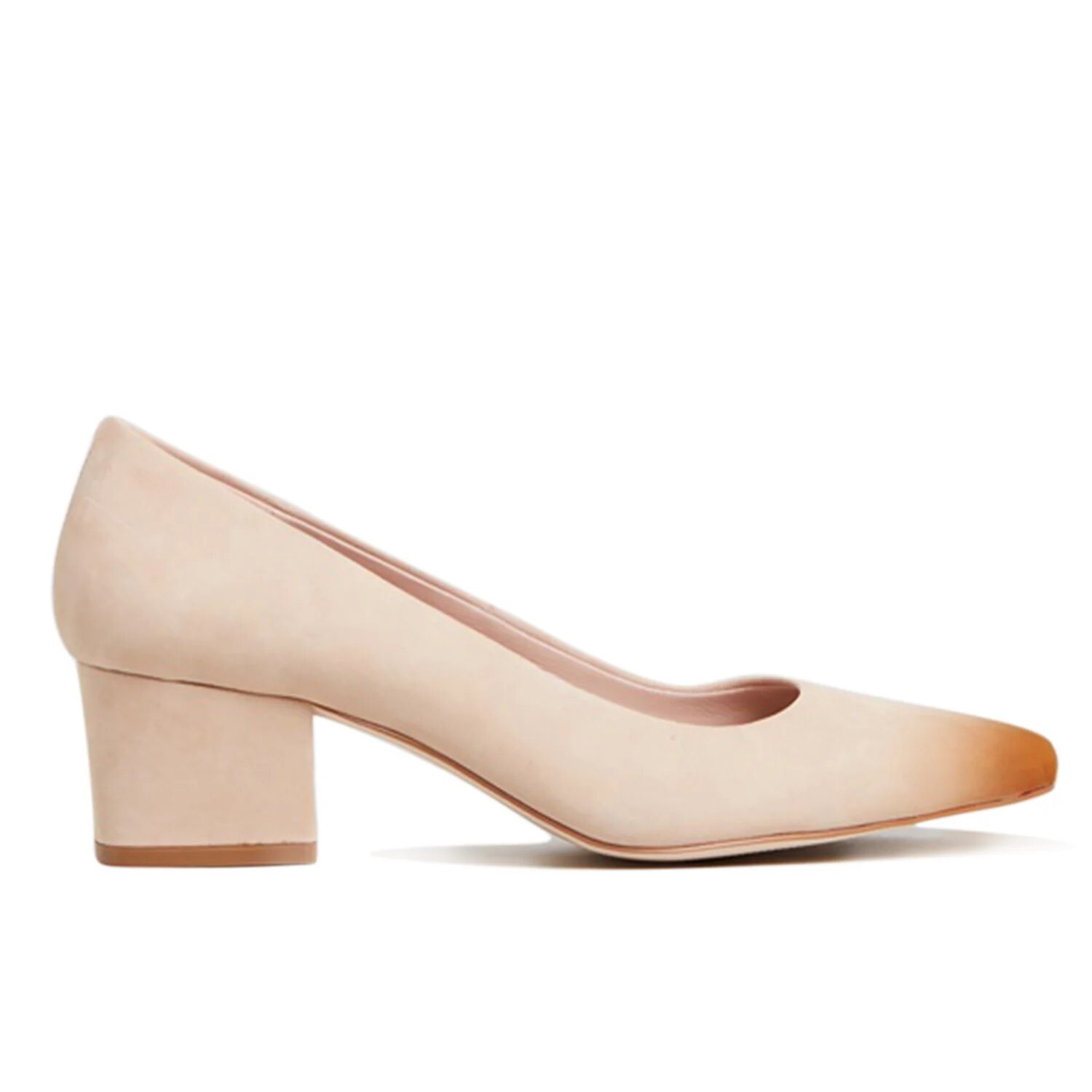 TAAFO Pink Middle Block Heels Women's Pumps Square Toe Ladies Comfort Suede Dress Office Shoes Large Size 43 45