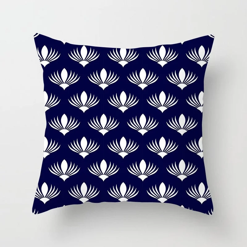 Blue White Porcelain Print Cushions Case Bohemian Style Mandala Geometry Pillows Case Modern Fashion Sofa Chairs Throw Pillows