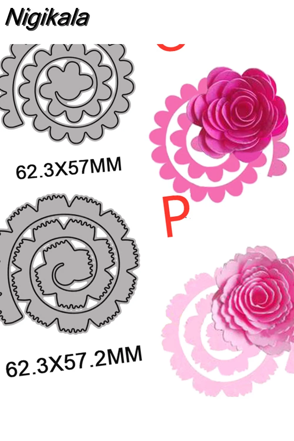 Nigikala Spiral Flower Garland Metal Cutting Dies for DIY Scrapbooking Album Decorative Crafts Embossing Paper Cards Making 2023 New