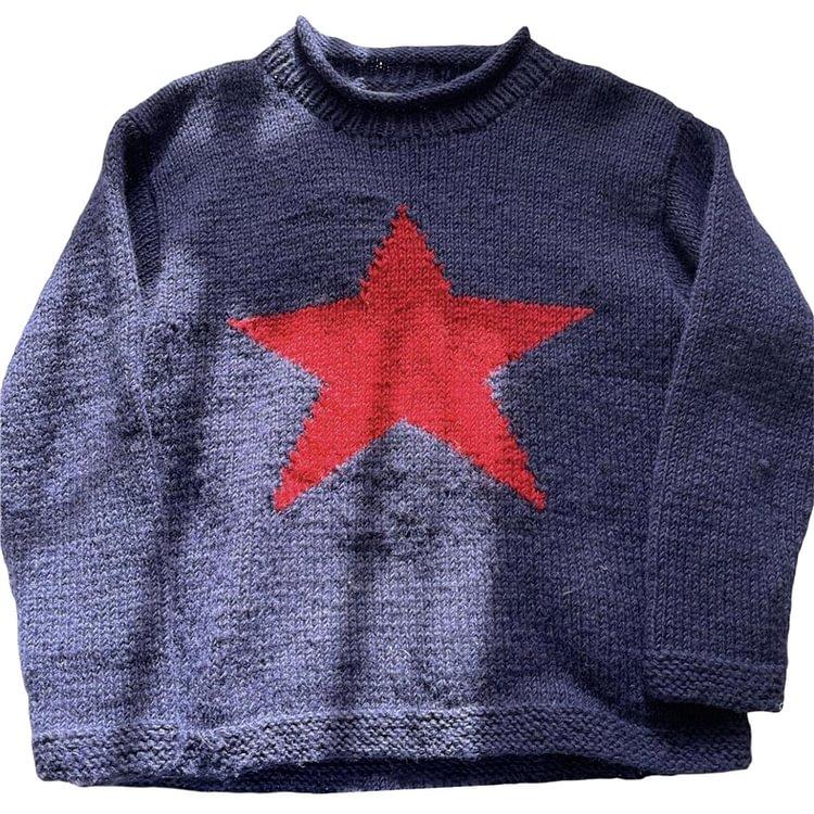 Star Sweater Y2k Aesthetic Fairycore Grunge Long Sleeve Tops 2022 Clothes Casual Women Winter Knit Pullover Streetwear