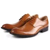 Classic Mens Pointed Toe Formal Leather Derby Dress Shoes