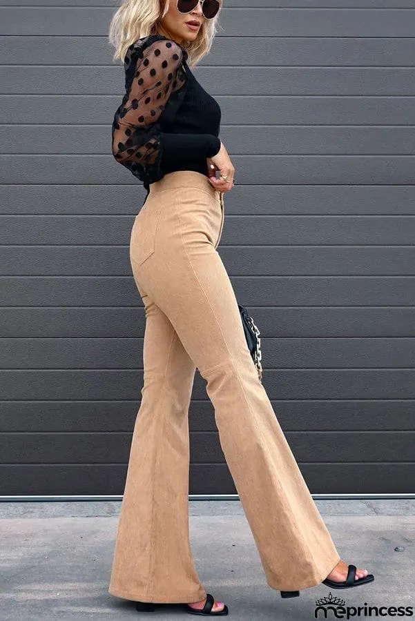 Autumn Mood Corduroy Pocketed Flare Pants