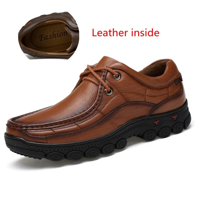Big Size 36-48 Mens Shoes British 100% Genuine Leather Business Casual Shoes for Men Comfortable Walking Shoe Male Flats 2021