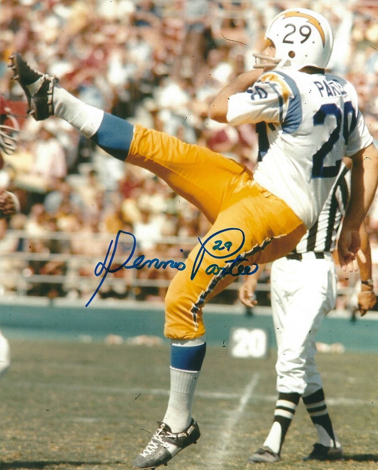 Signed 8x10 DENNIS PARTEE San Diego Chargers Autographed Photo Poster painting - w/COA