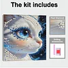 uk.everydayedeals DIY Pearl Painting With Frame - Handmade Self-Adhesive Pearls - Kitten(30*30cm)