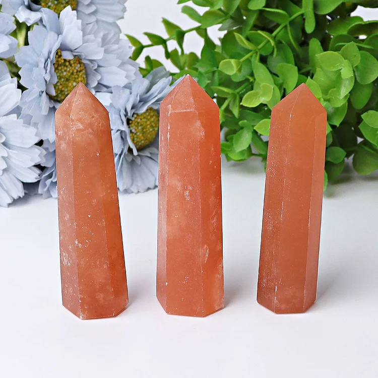 3"-4" Honey Calcite CrystalTowers Points