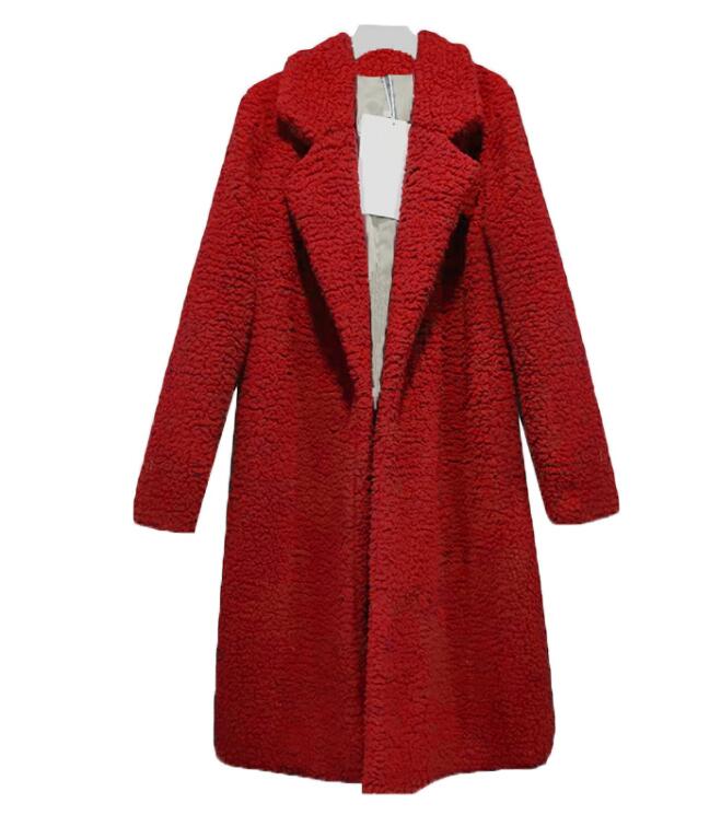 Women's Plush Coat Plus Size Lambwool Trench Coats
