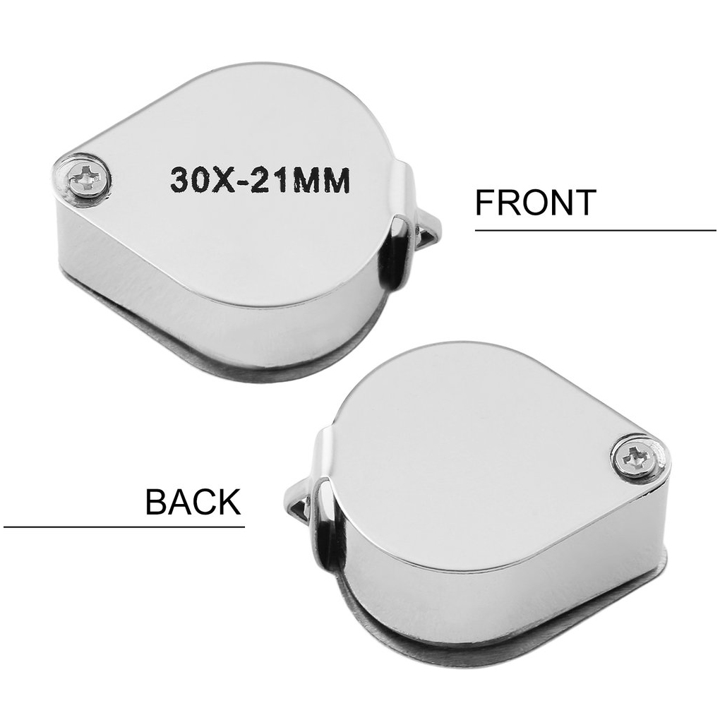 Likron Watches Foldable Triplet Jewelers Loupe Magnifier 10X20X30X Pocket Magnifying Glass for Jewelry