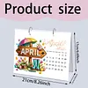 Diamond Art Painting 2027 Desk Calendar Non-Fading DIY Diamond Painting Calendar Ornament Multi Purpose DIY Resin Paintings Desks Kit for Office Home Interior Decoration (monthly festival)