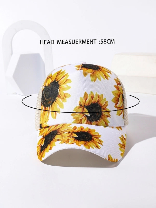 Unisex Casual Minimalist Stripe Lattice Flower Curved Eaves Baseball Cap
